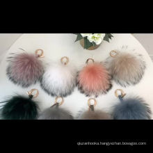 Luxury Fluffy Raccoon Fur Ball Keychain Faux Fur Keychain Pom pom Key Chain Pompom Keyring Charm Women Bag Pendant